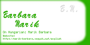 barbara marik business card